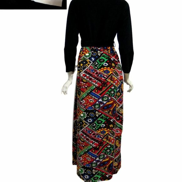 Vintage 60s 70s Maxi Dress - Hostess Gown - Picture 3 of 4